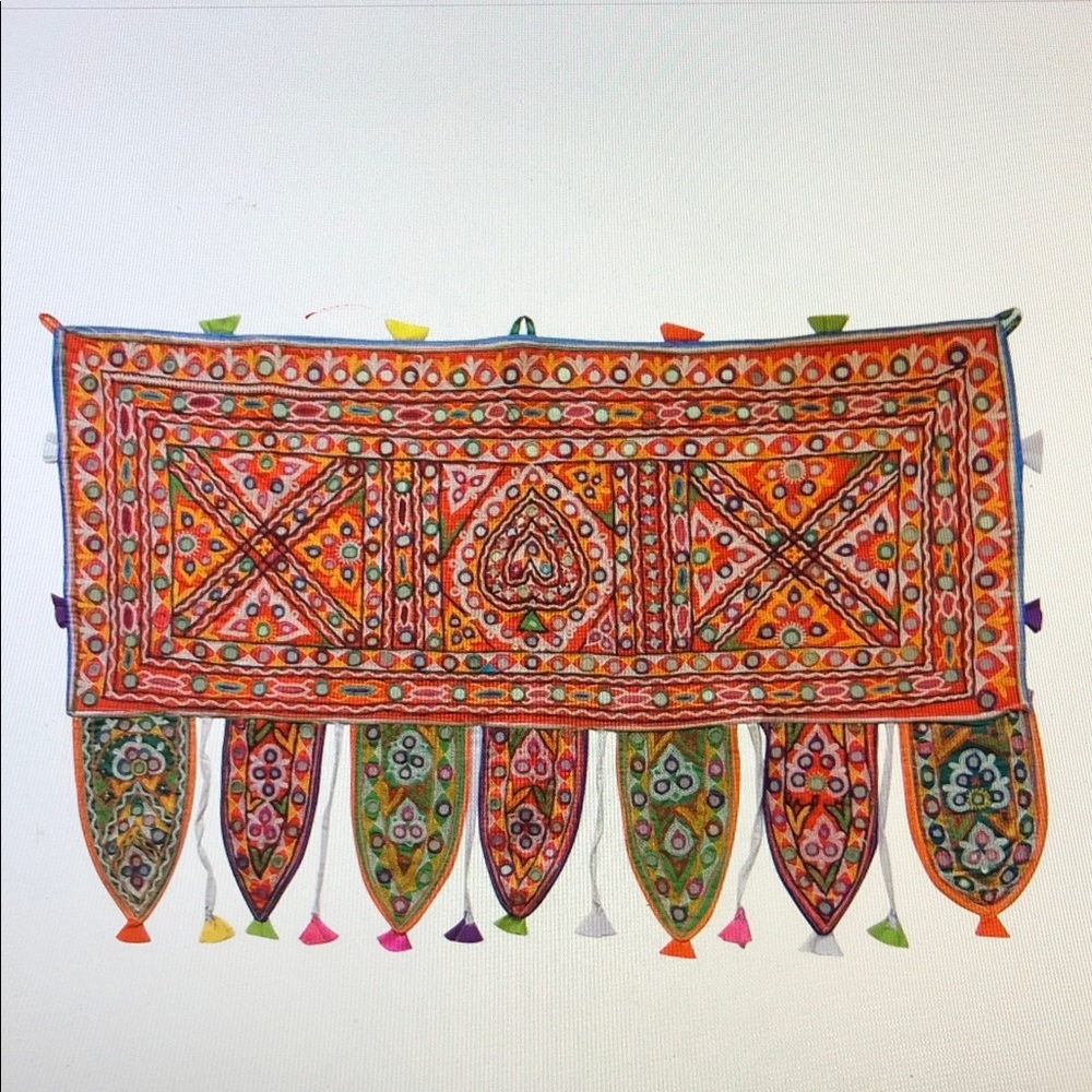 Colorful Embroidered Indian Wall Hanging